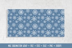 Winter Snowflakes Mug Sublimation Design. Christmas Mug Wrap Product Image 3