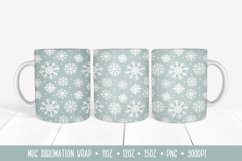 Winter Snowflakes Mug Sublimation Wrap. Christmas Mug Design Product Image 1