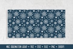Blue Winter Mug Sublimation Design. Christmas Mug Wrap. Product Image 2