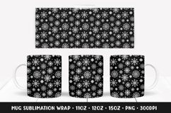 Snowflakes Mug Sublimation Design. Winter Mug Wrap PNG Product Image 1