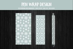 Snowflakes Pen Wrap Sublimation or Waterslide. Winter pen Product Image 1