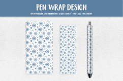 Winter Snowflakes Pen Wrap Sublimation or Waterslide PNG 12 Product Image 1