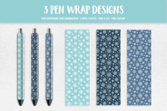 Winter Snowflakes Pen Wrap Sublimation or Waterslide PNG 212 Product Image 1