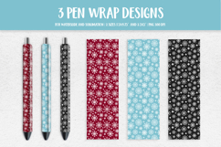 Winter Snowflakes Pen Wrap Sublimation or Waterslide PNG 23 Product Image 1