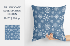 Winter Pillow Case Sublimation Design. Snowflakes Pillow 001 Product Image 1
