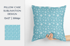 Winter Pillow Case Sublimation Design. Snowflakes Pillow 003 Product Image 1