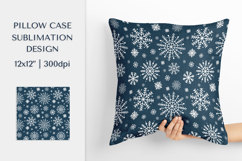 Winter Pillow Case Sublimation Design. Snowflakes Pillow 005 Product Image 1
