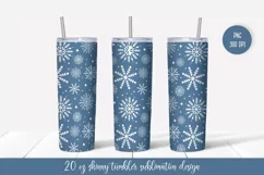 Winter Snowflakes tumbler sublimation. Christmas tumbler Product Image 1