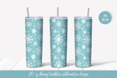 Winter tumbler sublimation design. Snow skinny tumbler wrap Product Image 1