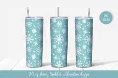 Winter tumbler sublimation design. Snow skinny tumbler wrap Product Image 1