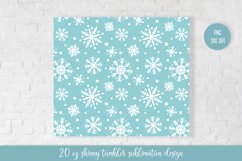 Winter tumbler sublimation design. Snow skinny tumbler wrap Product Image 3