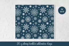 Blue winter tumbler sublimation wrap. Christmas tumbler Product Image 3