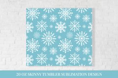 Winter snowflakes tumbler sublimation wrap. Ice blue tumbler Product Image 2