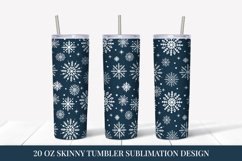 Snowflakes tumbler sublimation wrap. Winter tumbler design Product Image 1