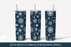 Snowflakes tumbler sublimation wrap. Winter tumbler design Product Image 1