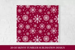Red winter tumbler wrap sublimation. Christmas tumbler wrap Product Image 2