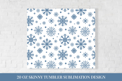 Snowflake tumbler sublimation wrap. Winter tumbler design Product Image 2