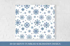 Snowflake tumbler sublimation wrap. Winter tumbler design Product Image 2
