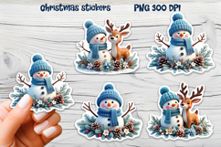 Christmas snowman stickers | Printable Christmas sticker   Product Image 1