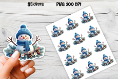 Christmas snowman stickers | Printable Christmas sticker   Product Image 1