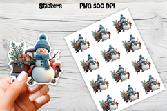 Christmas snowman stickers | Printable Christmas sticker   Product Image 1