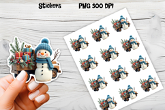 Christmas snowman stickers | Printable Christmas sticker   Product Image 1