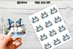 Christmas snowman stickers | Printable Christmas sticker   Product Image 1