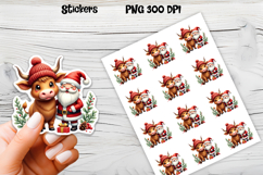 Christmas cow stickers | Printable Christmas sticker   Product Image 1