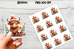 Christmas cow stickers | Printable Christmas sticker   Product Image 1