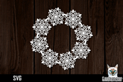 Papercut snowflake wreath frame, Christmas Ornament SVG Product Image 1