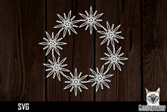 Papercut snowflake wreath frame, Christmas Ornament SVG Product Image 1