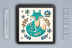 Snowy Fox Folk Art Layered Papercut Product Image 1