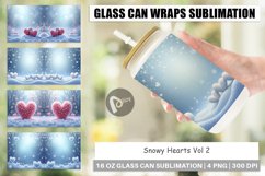 Glass Can Snow Hearts Product Image 1