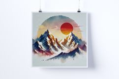 Snowy mountains at sunrise - Digital Illustrations Product Image 2
