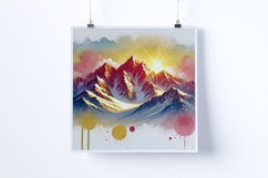 Snowy mountains at sunrise - Digital Illustrations Product Image 3