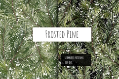 Winter Pine Branches Seamless Patterns Product Image 1