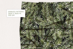 Winter Pine Branches Seamless Patterns Product Image 3