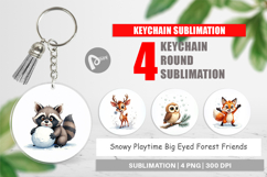 Snowy Playtime Forest Keychain Product Image 1