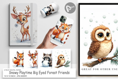 Snowy Playtime Forest Digital Paper Product Image 1