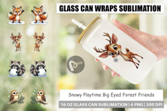 Snowy Playtime Forest Glass Can Product Image 1