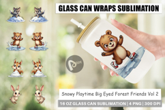 Snowy Playtime Forest Glass Can Product Image 1