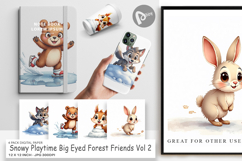 Snowy Playtime Forest Digital Paper Product Image 1