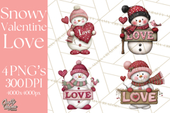 Valentine Snowman Clipart PNG Product Image 1