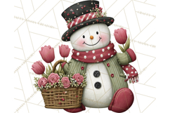 Valentine Snowman Clipart PNG Product Image 2
