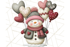Valentine Snowman Clipart PNG Product Image 3