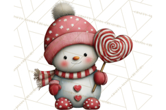 Valentine Snowman Clipart PNG Product Image 4