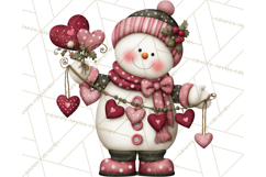 Valentine Snowman Clipart PNG Product Image 5