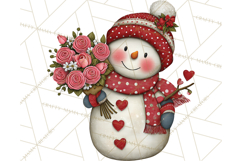 Valentine Snowman Clipart PNG Product Image 2