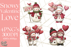Valentine Snowman Clipart PNG Product Image 1