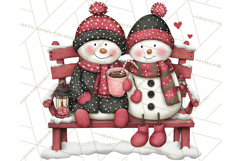 Valentine Snowman Clipart PNG Product Image 3